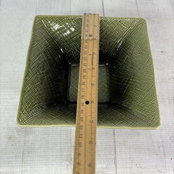 Home Target ASIAN LINEN Green Embossed Weave Square Soup Cereal Bowls Set of 4 - Picture 12 of 16